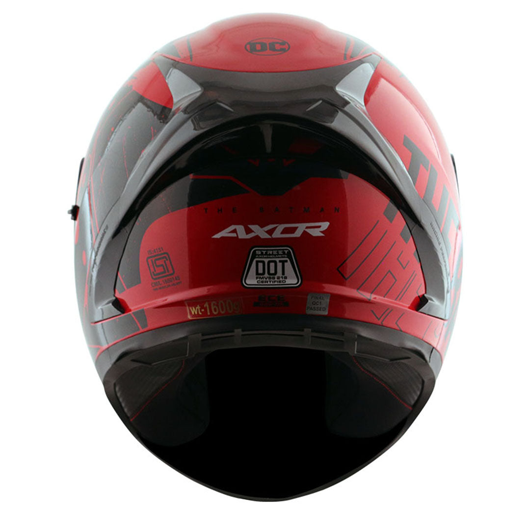 Motorcycle full face helmet gloss red black DC batman decal pinlock dual-visor