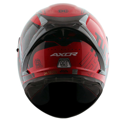 Motorcycle full face helmet gloss red black DC batman decal pinlock dual-visor