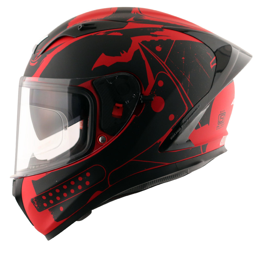 Motorcycle full face helmet matt red black DC batman decal pinlock dual-visor