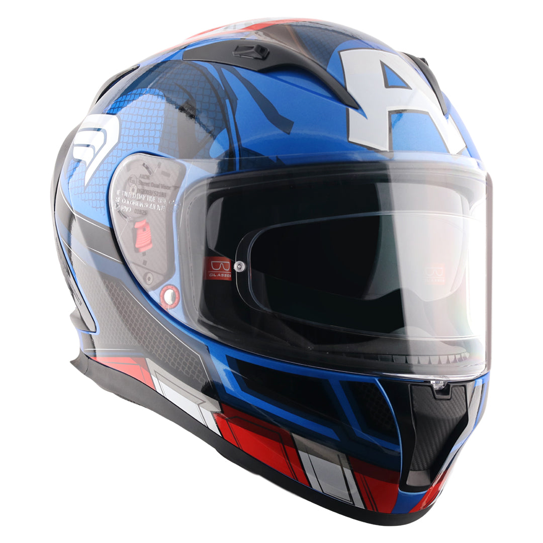 Motorcycle full face helmet marvel captain america decal pinlock sun-visor