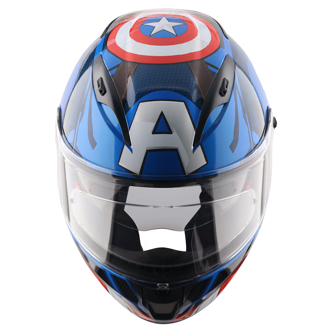 Motorcycle full face helmet marvel captain america decal pinlock sun-visor