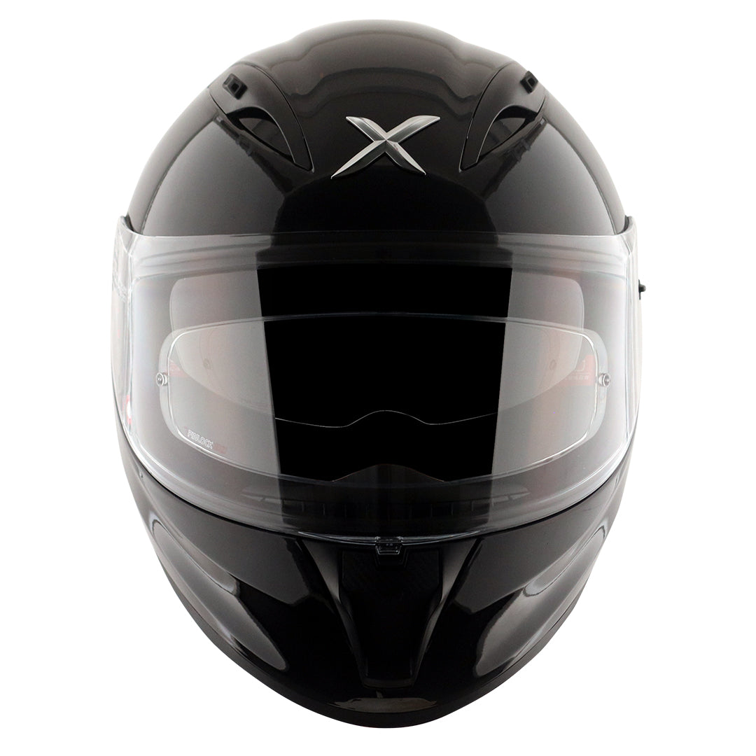 Motorcycle full face helmet gloss black pinlock sun-visor included 