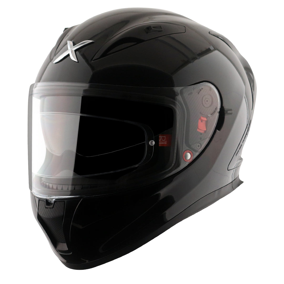 Motorcycle full face helmet gloss black pinlock sun-visor included 