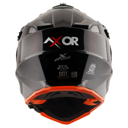 Motorcycle adventure / off-roading / motocross solid gloss black awith orange helmet pinlock, dual visor