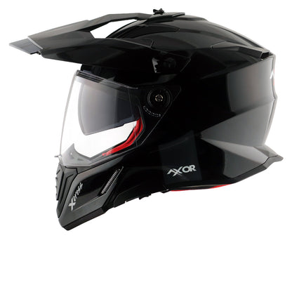 Motorcycle adventure / off-roading / motocross solid black helmet pinlock, dual visor