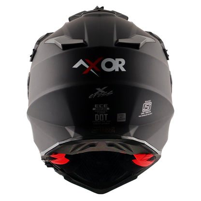 Motorcycle adventure / off-roading / motocross Matt solid black with red inner helmet pinlock, dual visor