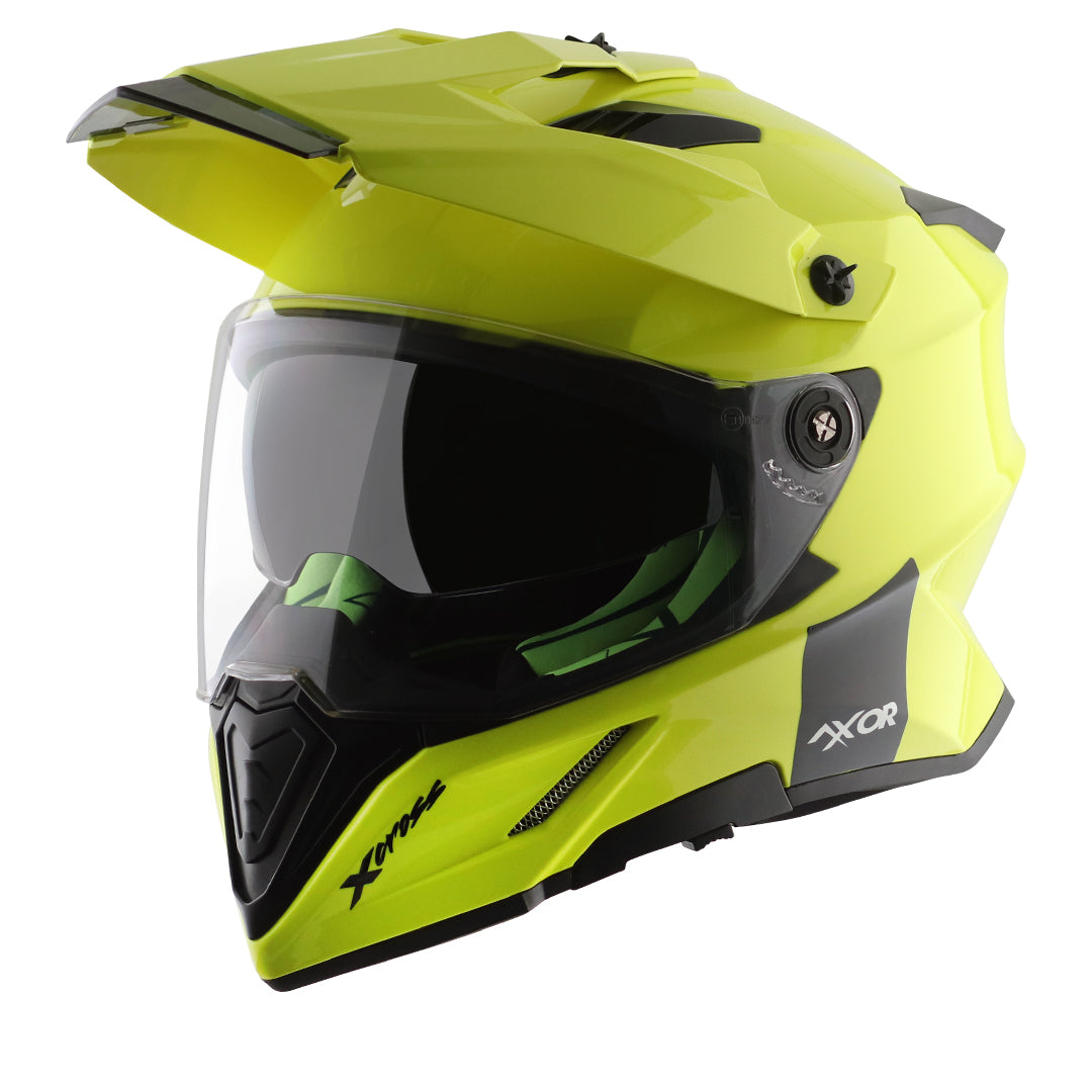 Motorcycle adventure / off-roading / motocross Neon Yellow helmet pinlock, dual visor