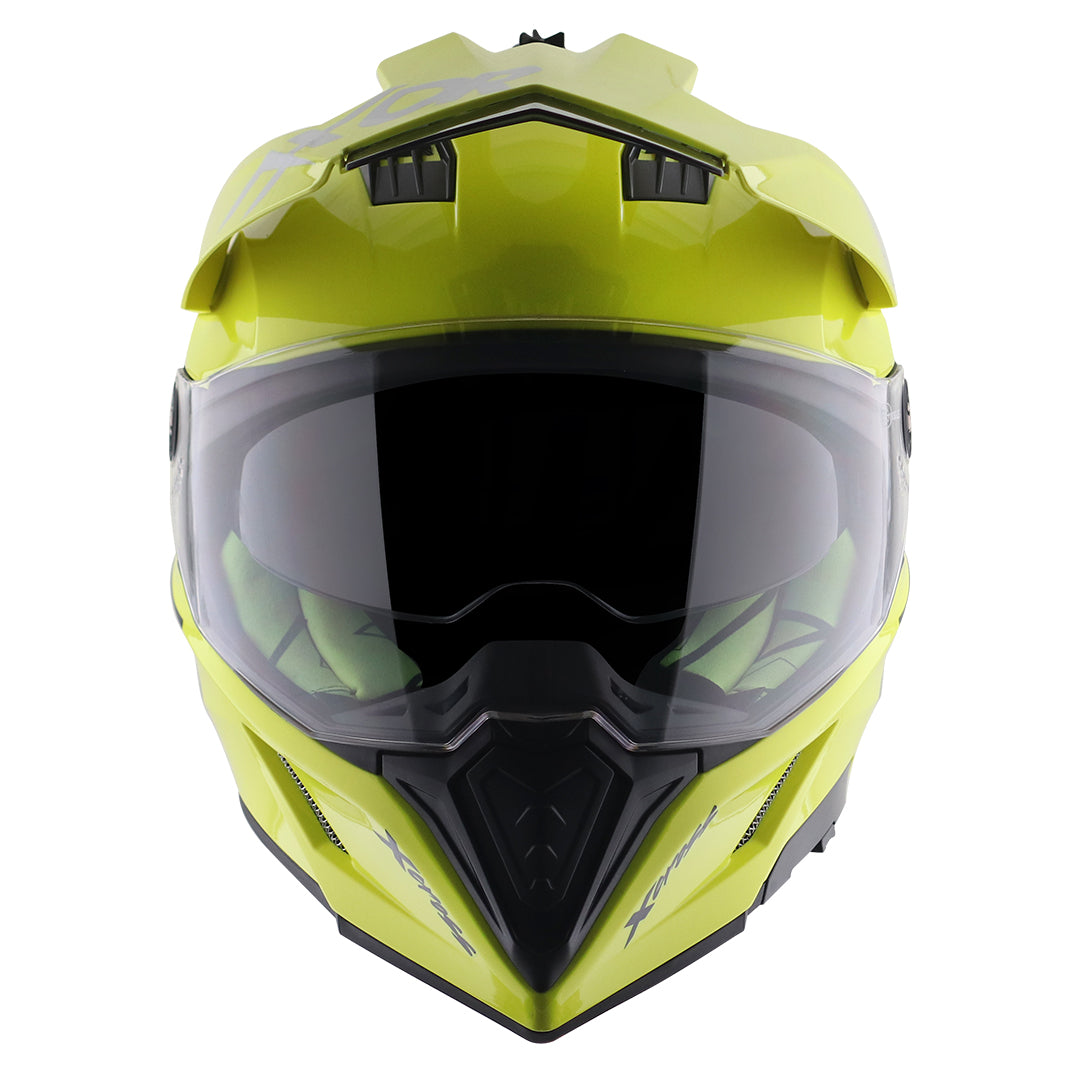 Motorcycle adventure / off-roading / motocross Neon Yellow helmet pinlock, dual visor