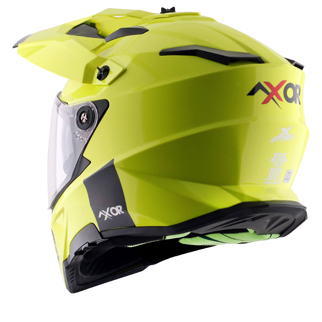 Motorcycle adventure / off-roading / motocross Neon Yellow helmet pinlock, dual visor