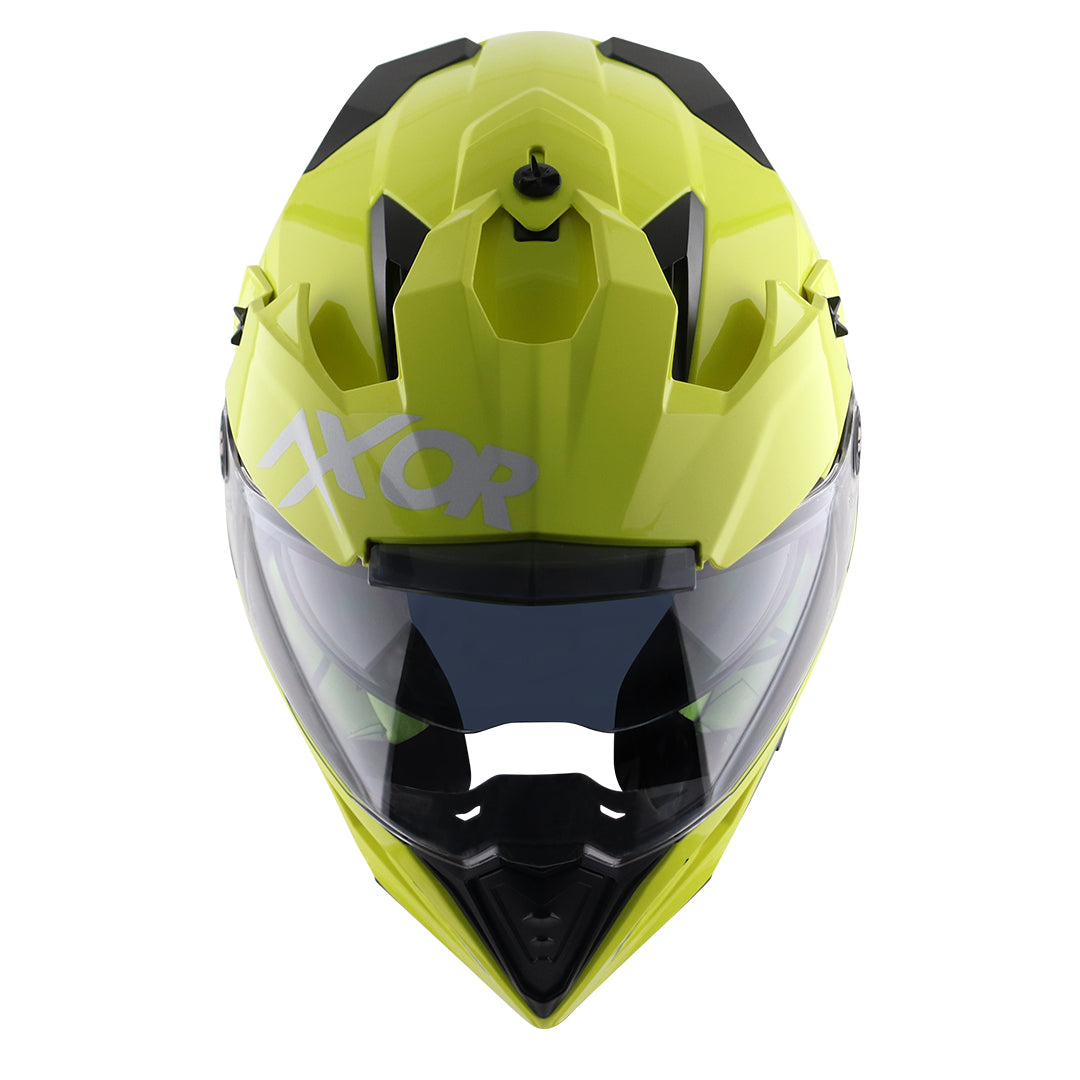 Motorcycle adventure / off-roading / motocross Neon Yellow helmet pinlock, dual visor