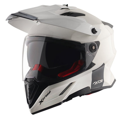 Motorcycle adventure / off-roading / motocross Solid White helmet pinlock, dual visor