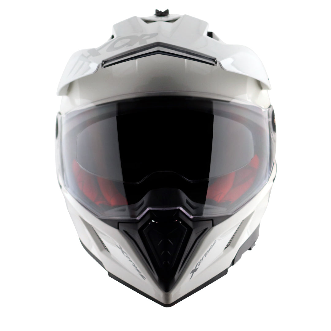 Motorcycle adventure / off-roading / motocross Solid White helmet pinlock, dual visor