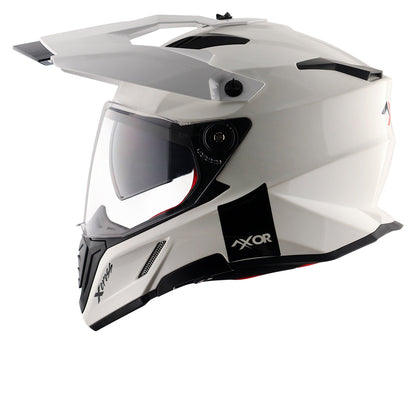 Motorcycle adventure / off-roading / motocross Solid White helmet pinlock, dual visor