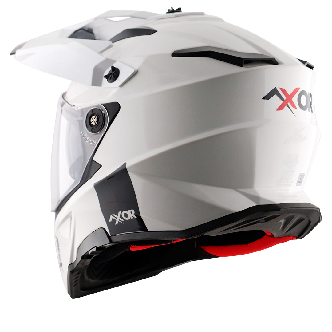 Motorcycle adventure / off-roading / motocross Solid White helmet pinlock, dual visor