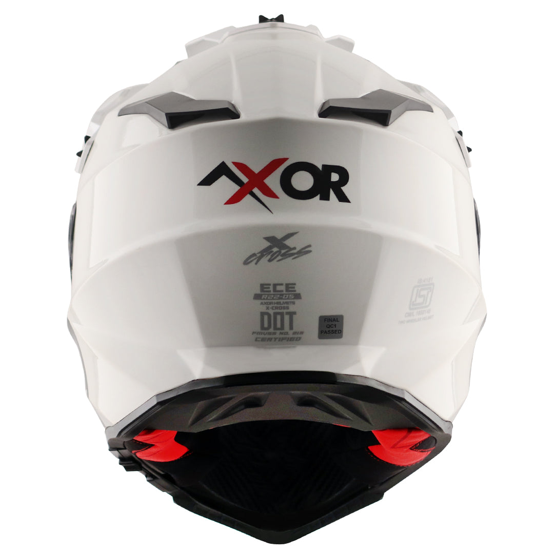 Motorcycle adventure / off-roading / motocross Solid White helmet pinlock, dual visor