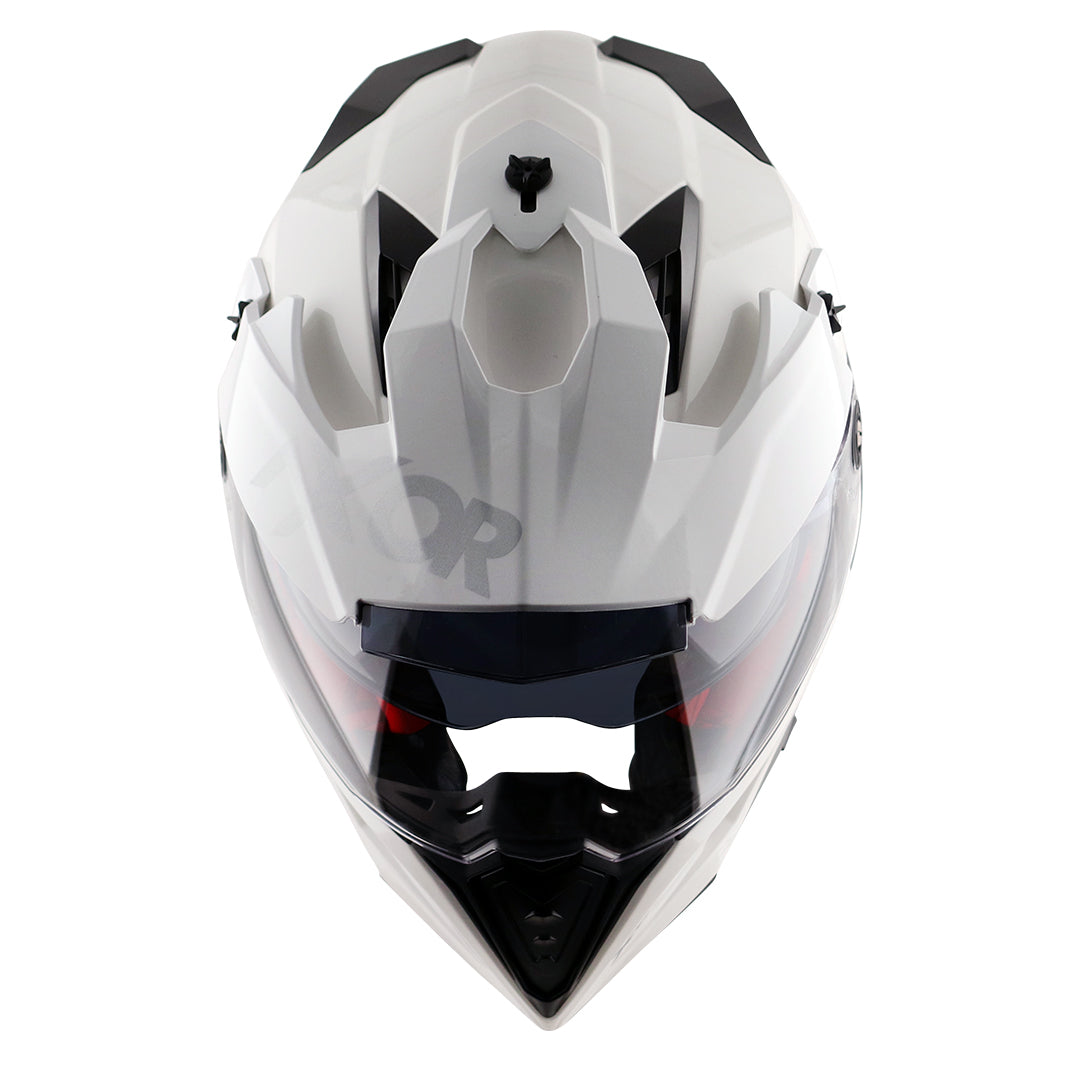 Motorcycle adventure / off-roading / motocross Solid White helmet pinlock, dual visor