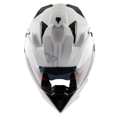 Motorcycle adventure / off-roading / motocross Solid White helmet pinlock, dual visor