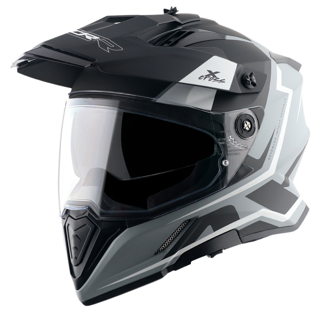 Motorcycle Full Face Off-road motocross helmet dual visor matt grey black