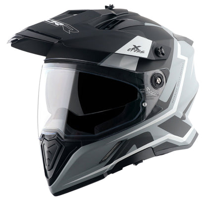 Motorcycle Full Face Off-road motocross helmet dual visor matt grey black
