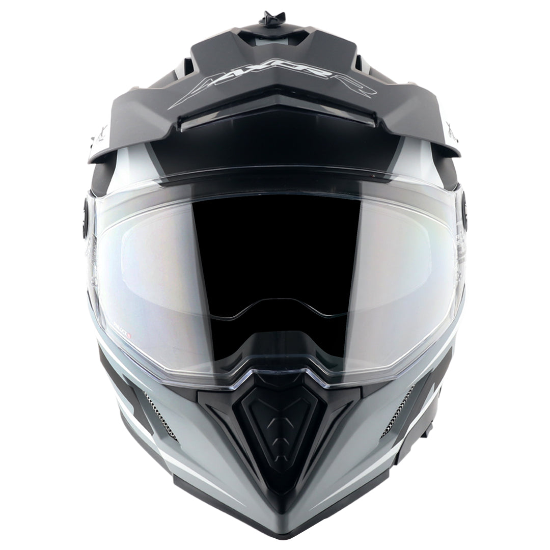Motorcycle Full Face Off-road motocross helmet dual visor matt grey black