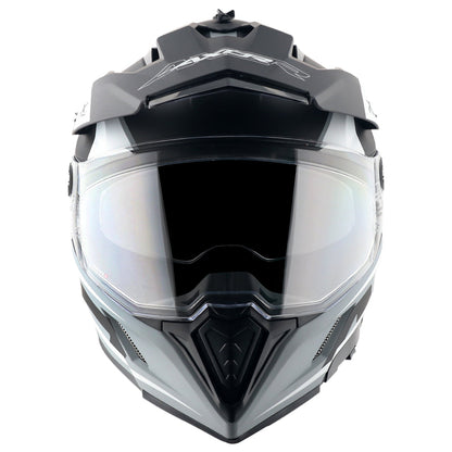 Motorcycle Full Face Off-road motocross helmet dual visor matt grey black
