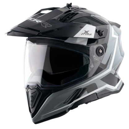 Motorcycle Full Face Off-road motocross helmet dual visor grey black