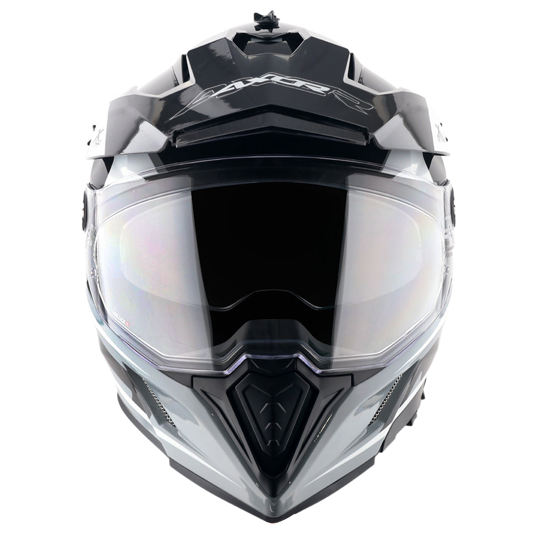 Motorcycle Full Face Off-road motocross helmet dual visor grey black