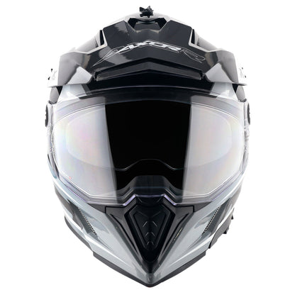 Motorcycle Full Face Off-road motocross helmet dual visor grey black