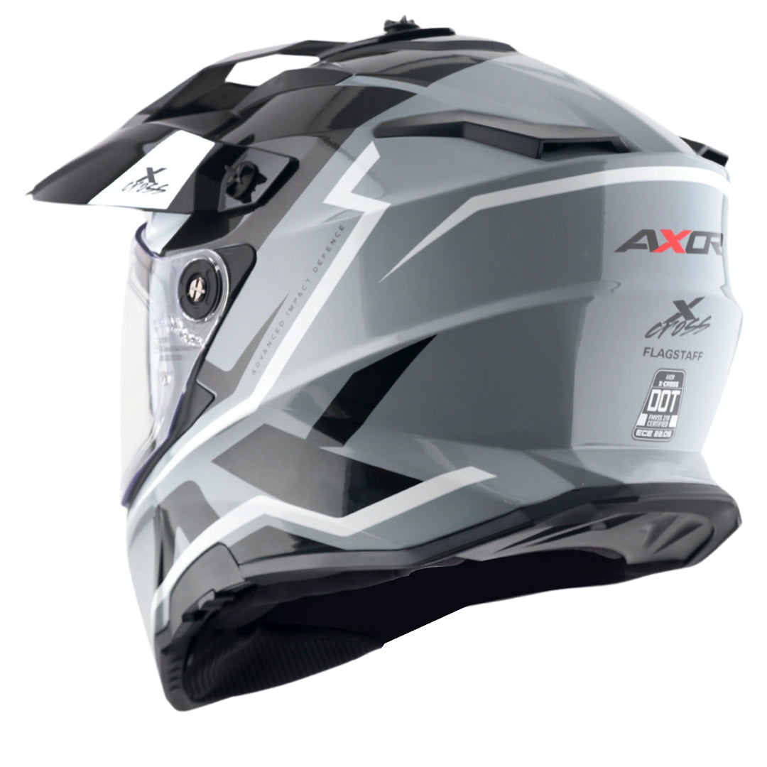 Motorcycle Full Face Off-road motocross helmet dual visor grey black