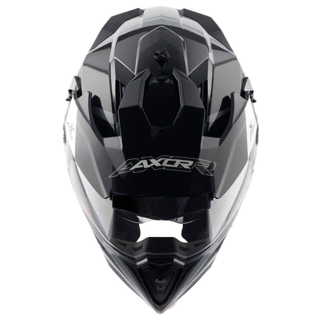 Motorcycle Full Face Off-road motocross helmet dual visor grey black