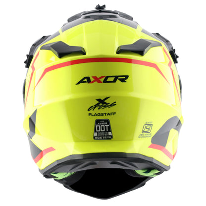 Motorcycle Full Face Off-road motocross helmet dual visor neon yellow black 