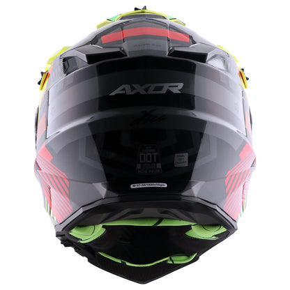 Motorcycle ADV/Off road helmet with peak black neon yellow sun-visor