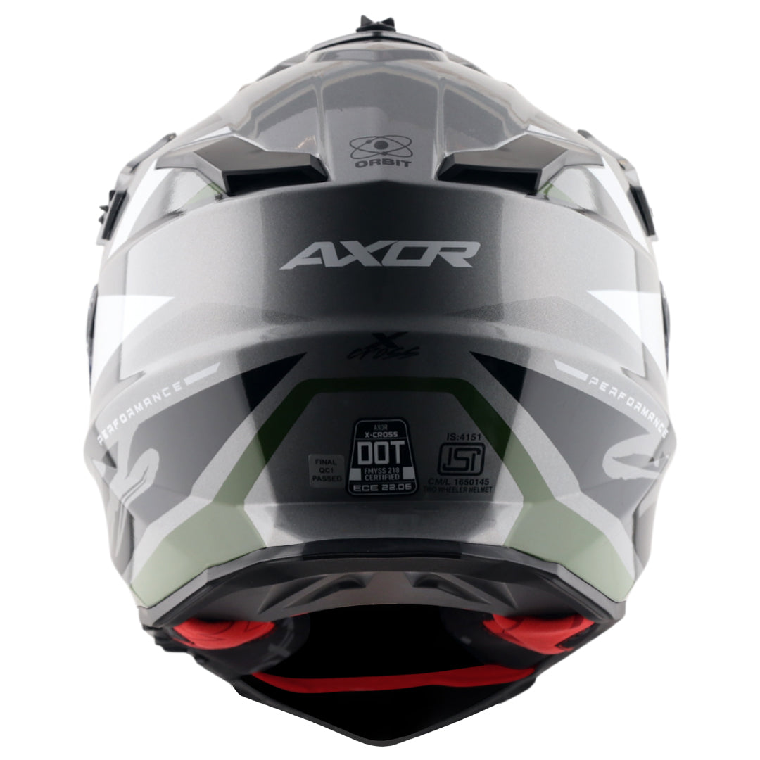 Motorcycle adv / off-roading helmet grey black with dual visor removable peak