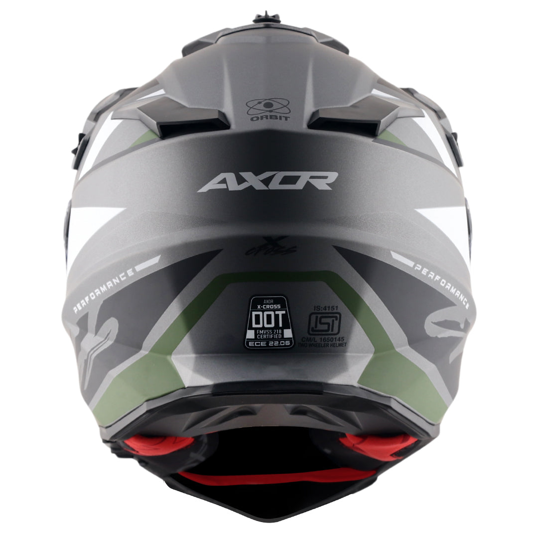 Motorcycle adv / off-roading helmet matt grey black with dual visor removable peak