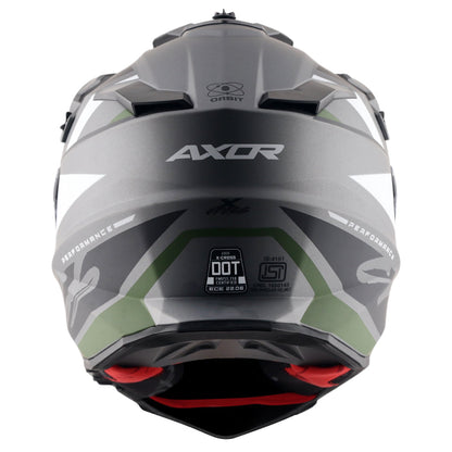Motorcycle adv / off-roading helmet matt grey black with dual visor removable peak