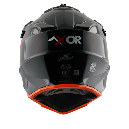 Motorcycle motocross / ADV Helmet gloss black orange Off roading removable peak 