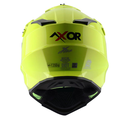 Motorcycle motocross / ADV Helmet Neon Yellow Off roading removable peak 