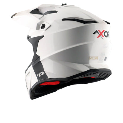 Motorcycle motocross / ADV Helmet white Off roading removable peak 