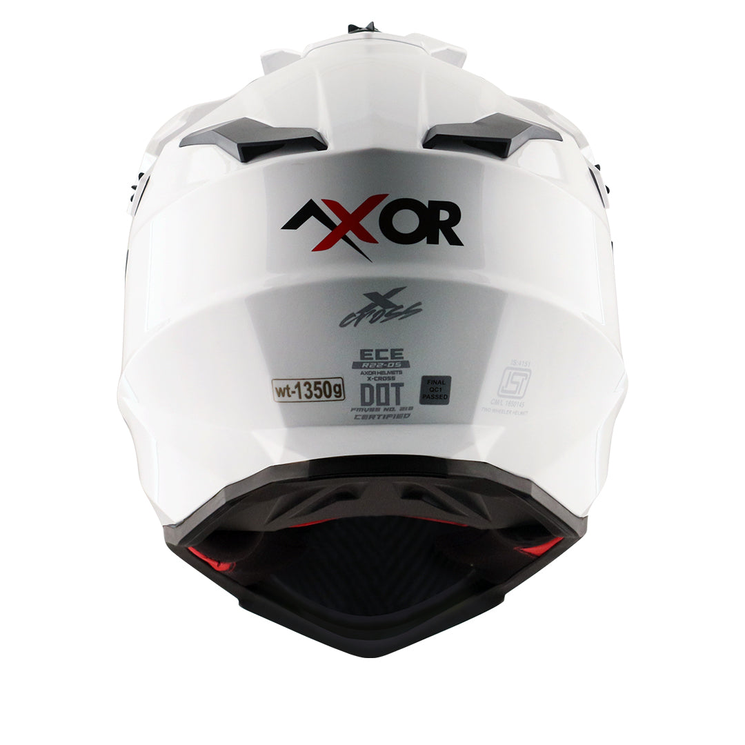 Motorcycle motocross / ADV Helmet white Off roading removable peak 