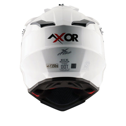 Motorcycle motocross / ADV Helmet white Off roading removable peak 