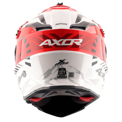 Motorcycle adventure / off roading helmet white red with dual visor