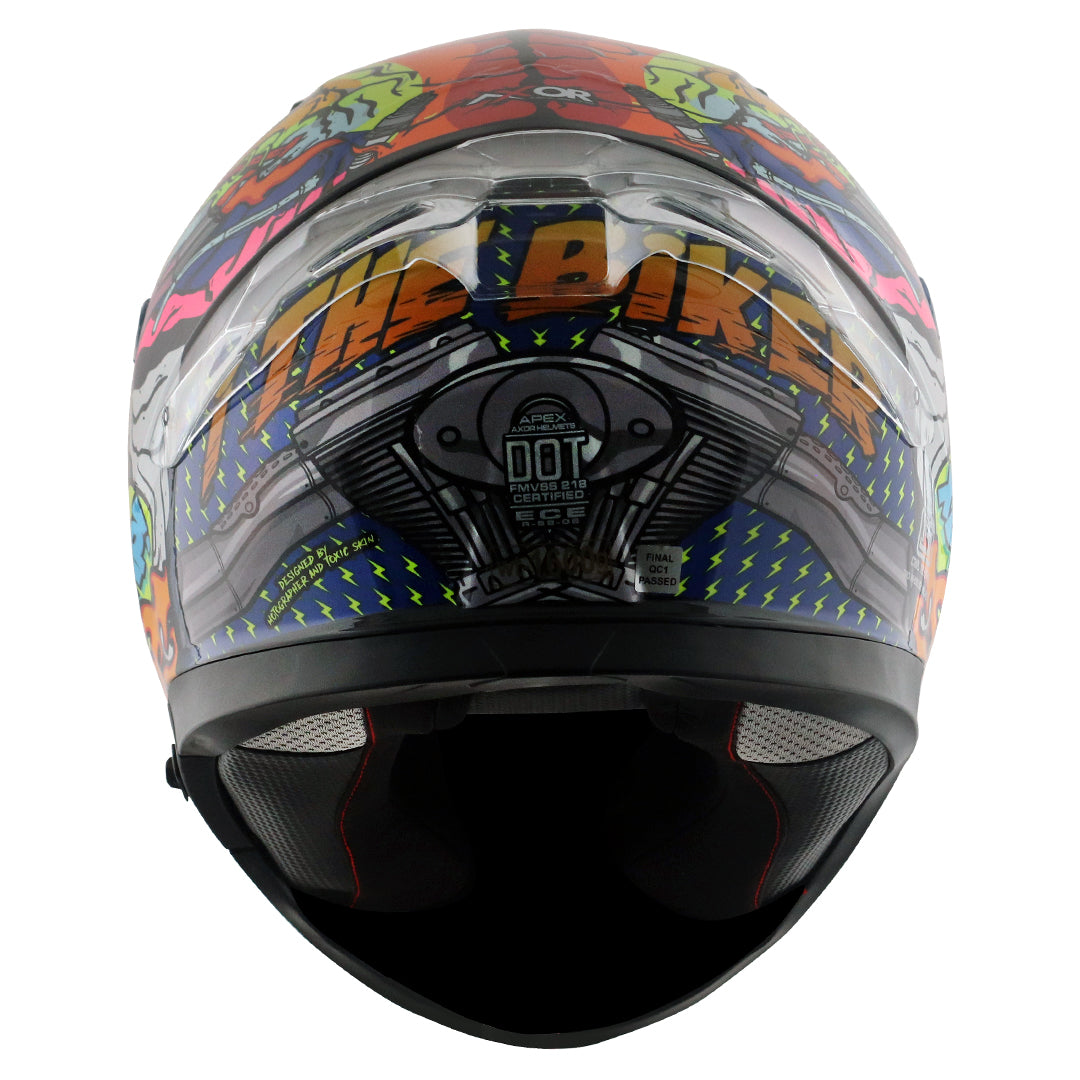 Motorcycle full face helmet multicolour speed of thought graphic xBhp