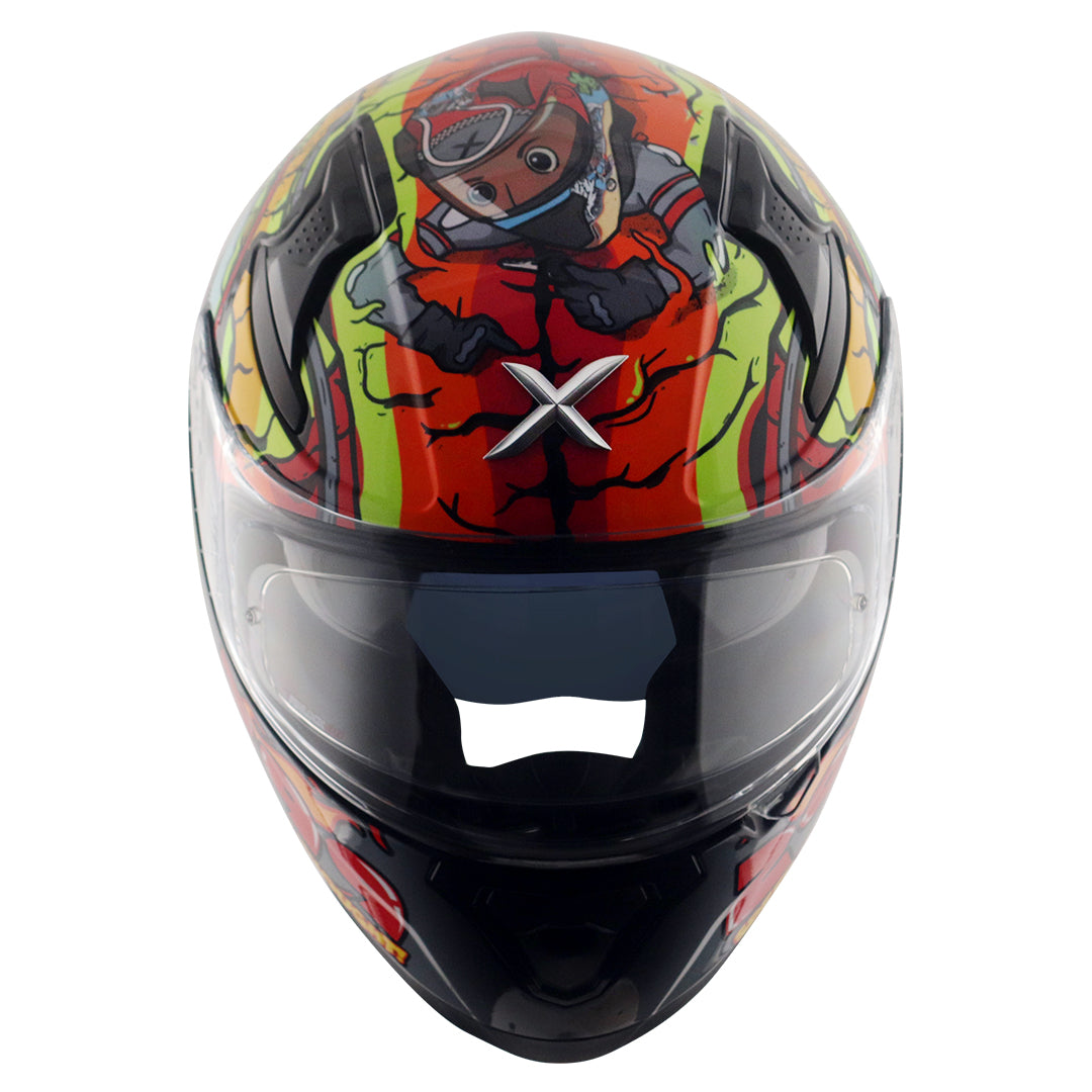 Motorcycle full face helmet multicolour speed of thought graphic xBhp