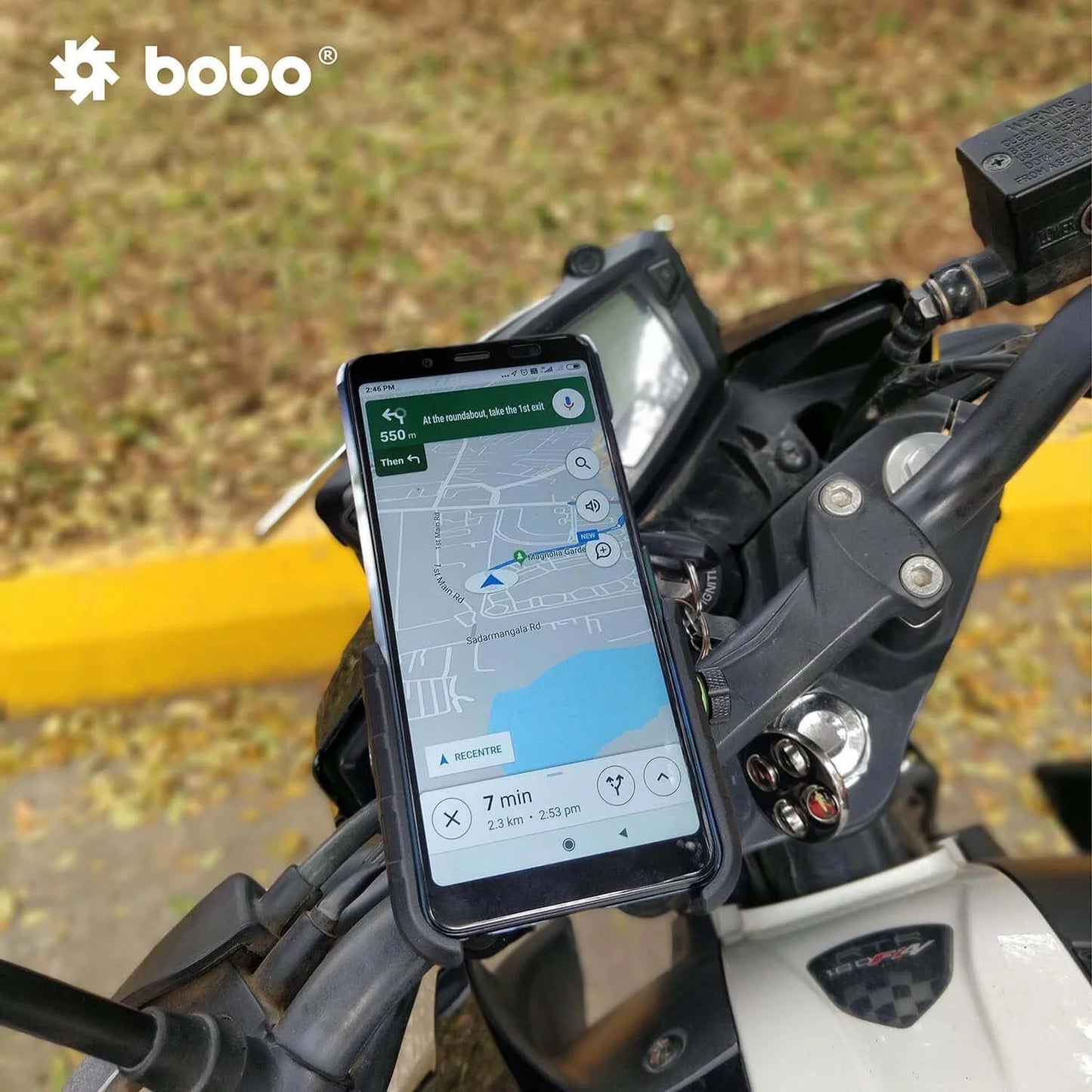 BOBO BM4 Jaw-Grip Waterproof Bike/Motorcycle/Scooter Mobile Phone Holder Mount, Ideal for Maps and GPS Navigation (Black)