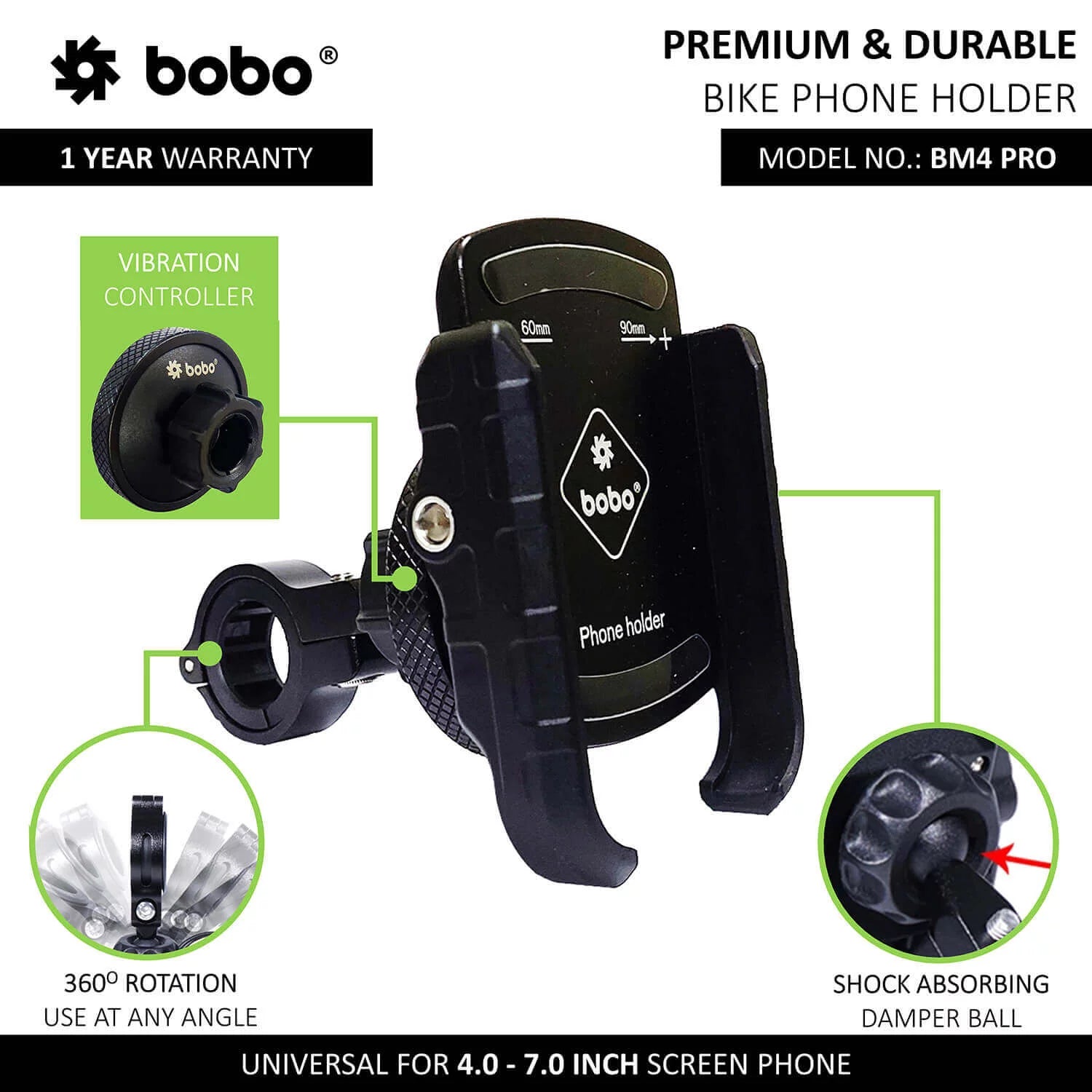 BOBO BM4 PRO Jaw-Grip Vibration Controller