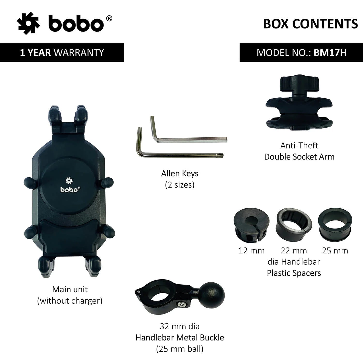motorcycle anti-vibration anti-theft smartphone/mobile holder mount