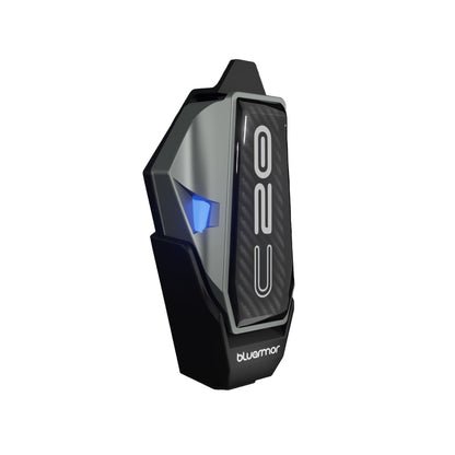 Motorcycle intercom system black with silver - mesh connect - front view