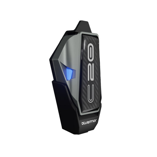 Motorcycle intercom system black with silver - mesh connect - front view