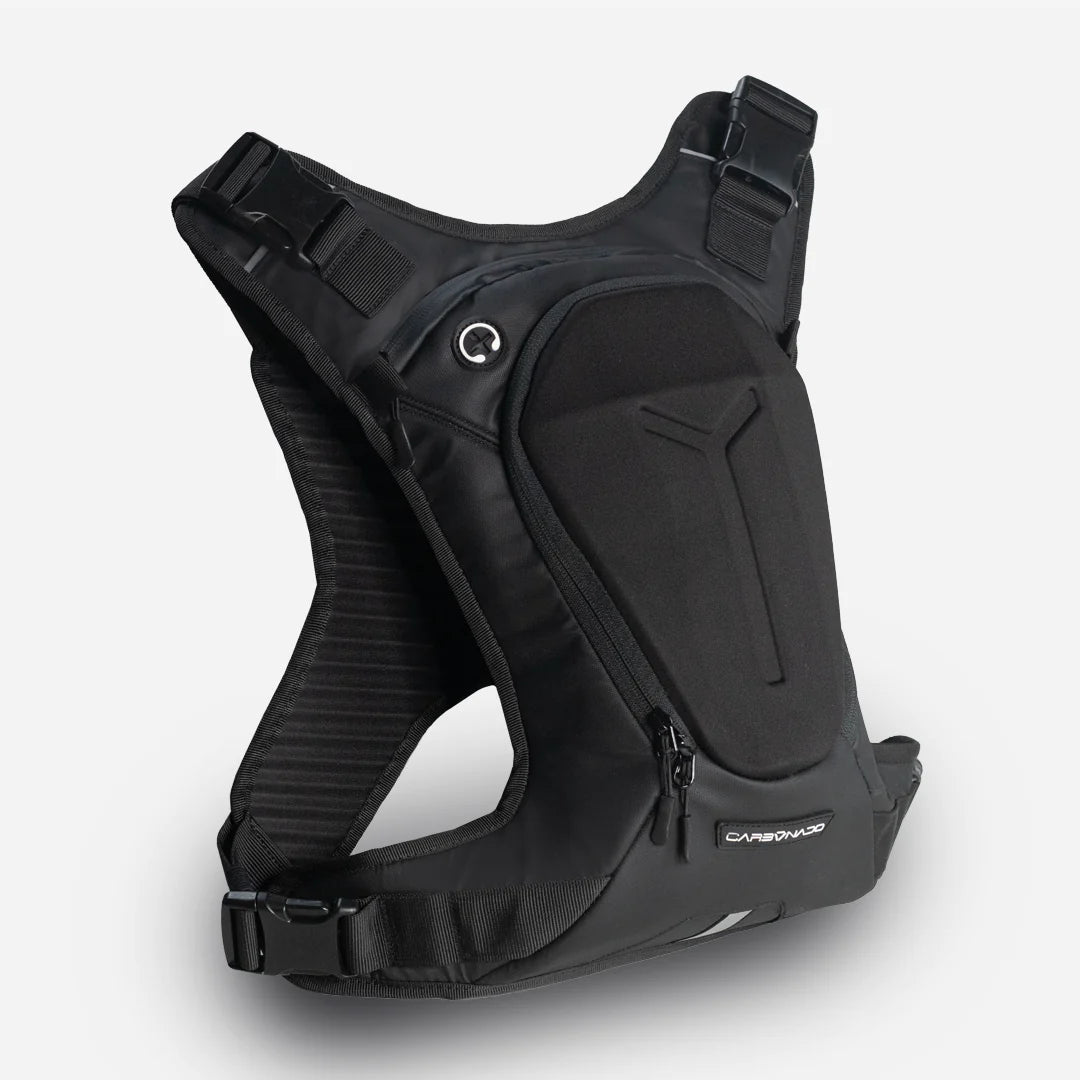 motorcycle hydration backpack with bladder and tube holder 7L capacity black 