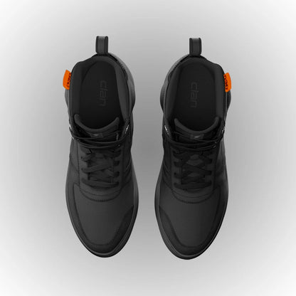 Motorcycle riding sneaker style boots all black with D3O armours 